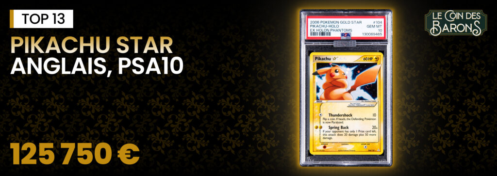 Pikachu Star Anglais, PSA10 - 125 750 €
