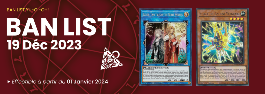 La banlist Yu-Gi-Oh du 19 Décembre 2023