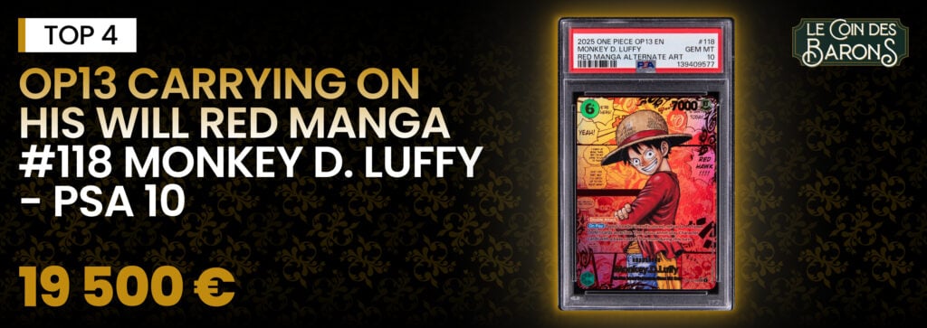OP13 Carrying On His Will Red Manga Alternate Art #118 Monkey D. Luffy - PSA 10 - 19 500 €
