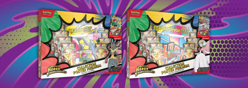 Coffret poster Méga-Évolution - Héros Transcendants - Méga-Gardevoir / Méga -Lucario - ME2.5
Sortie prévue le 20 Mars 2026