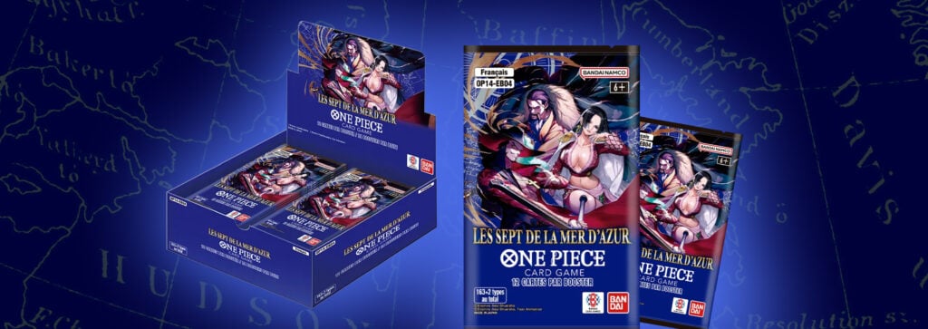 Les produits de la nouvelle extension OP14 Les Sept de la Mer d’Azur du One Piece Card Game