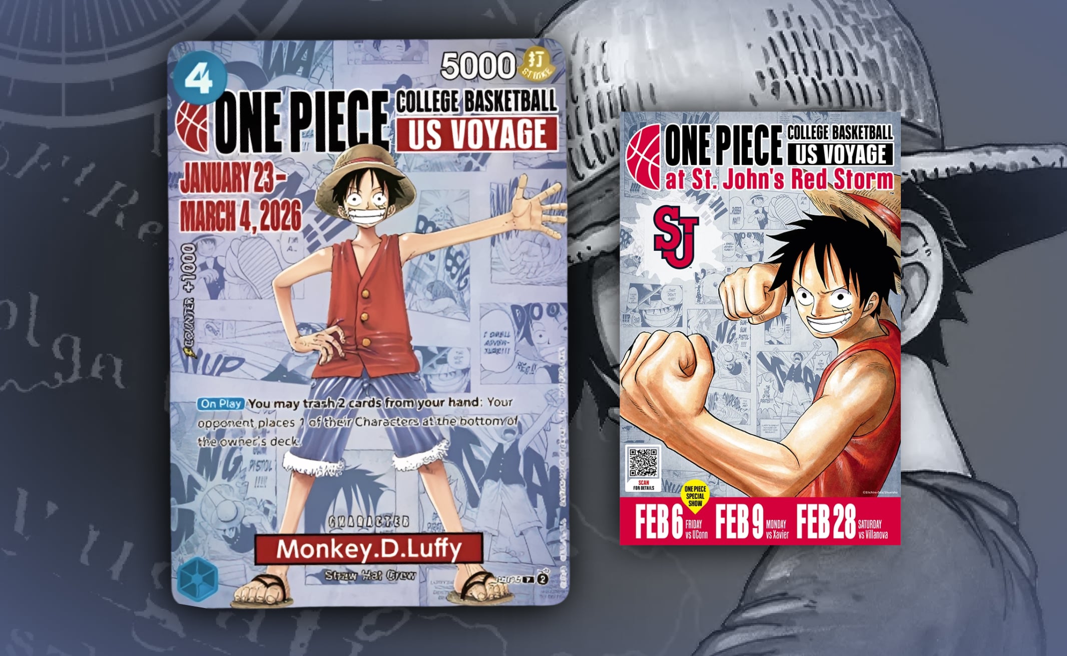 Luffy s’invite dans le basketball universitaire : une nouvelle carte promo One Piece TCG fait sensation !