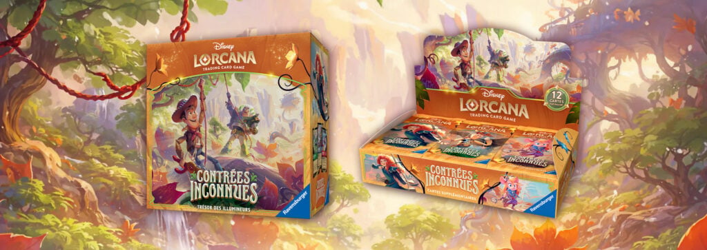 Les produits disponible pour ce set Lorcana : Contrées Inconnues