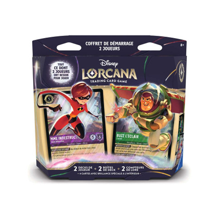 Lorcana - Coffret de démarrage 2 joueurs - Double Deck Madame Indestructible et Buzz l'Eclair - en français