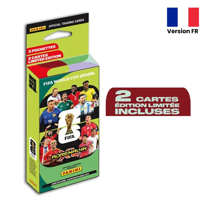 Panini - Blister 3 Pochettes - Coupe du Monde de la FIFA 2026 - Adrenalyn XL - en français