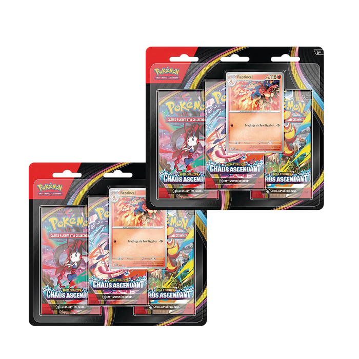 Pokémon – Pack – Duo de Tripacks Chaos Ascendant - ME04 - en français :