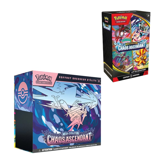 Pokémon – Pack – 1 ETB Chaos Ascendant ME04 + 1 Bundle Chaos Ascendant ME04 – en français