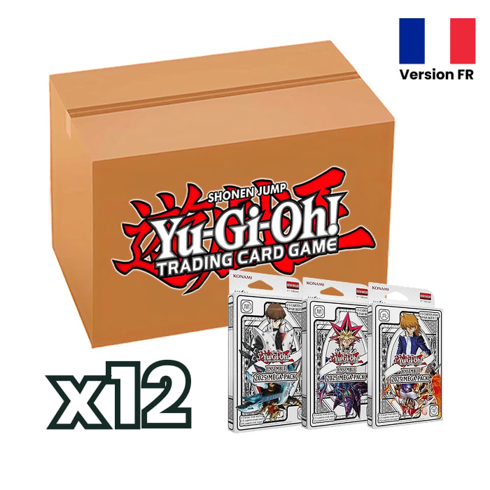 Yu-Gi-Oh - CASE - 12 Méga Pack 2025 - MP25 - 3 illustrations différentes (8 + 4 Offerts) - en français
