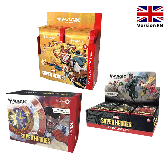 Magic The Gathering - Pack - 1 Display Collector EN + 1 Display de Jeu EN + 1 Bundle EN - Marvel Super Heroes - en anglais