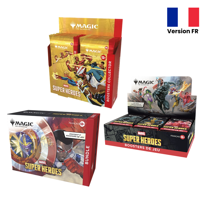 Magic The Gathering - Pack - 1 Display Collector FR + 1 Display de Jeu FR + 1 Bundle FR - Marvel Super Heroes - en français