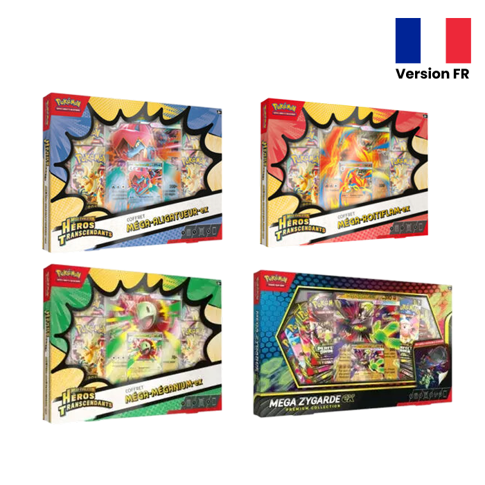Pokémon - Pack - Coffret - 1 coffret Méga-Zygarde Ex + 1 Coffret ME2.5 aléatoire - (Méganium / Aligatueur / Roitiflam) - en français