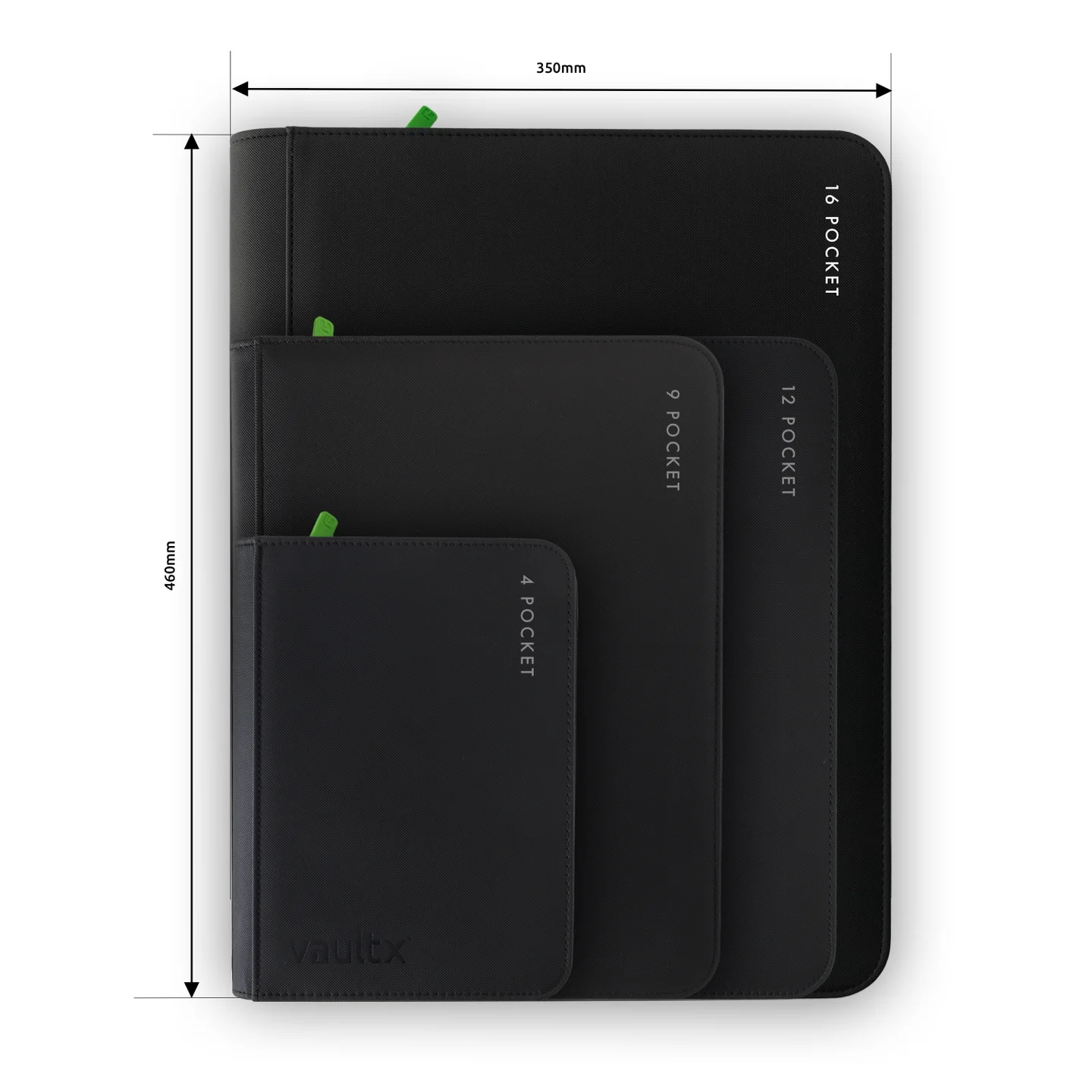 Vaultx - Binder - Zip - 16 pochettes par page - Noir